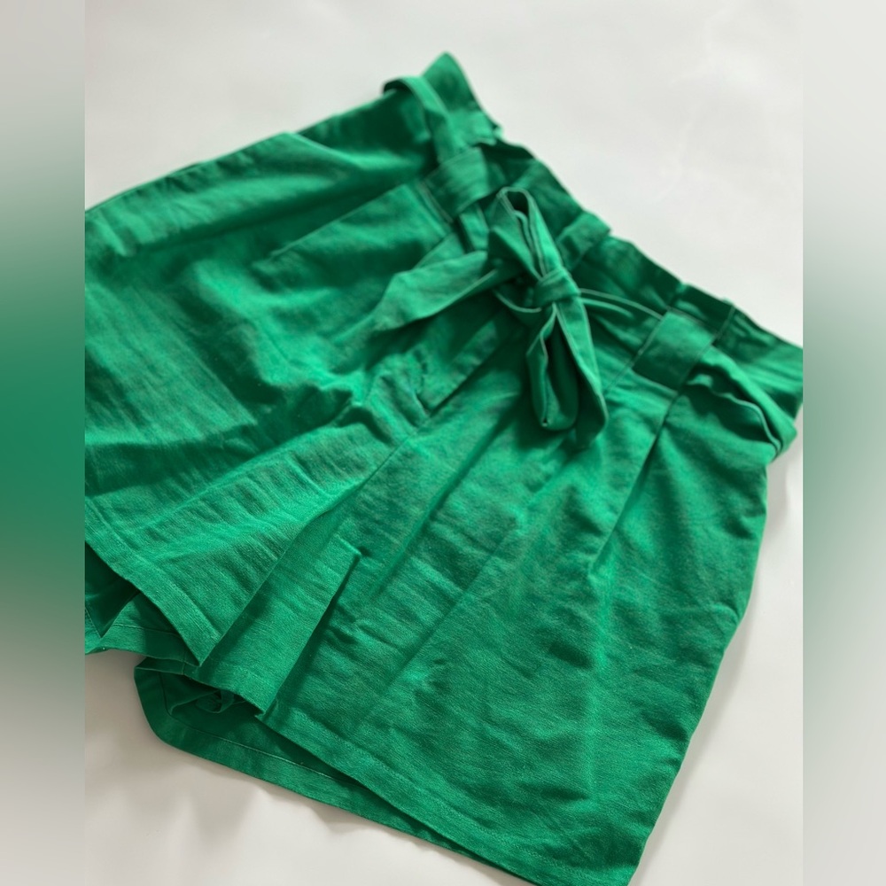 fab'rik High Waist Green Shorts with Sash - Picture 12 of 12